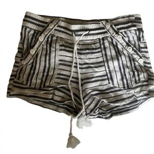 Women's Striped Shorts - Black and White